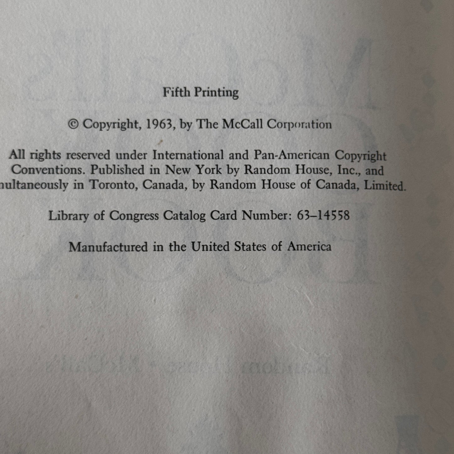 McCall’s Cook Book 1963, Fifth Printing Vintage Hardcover