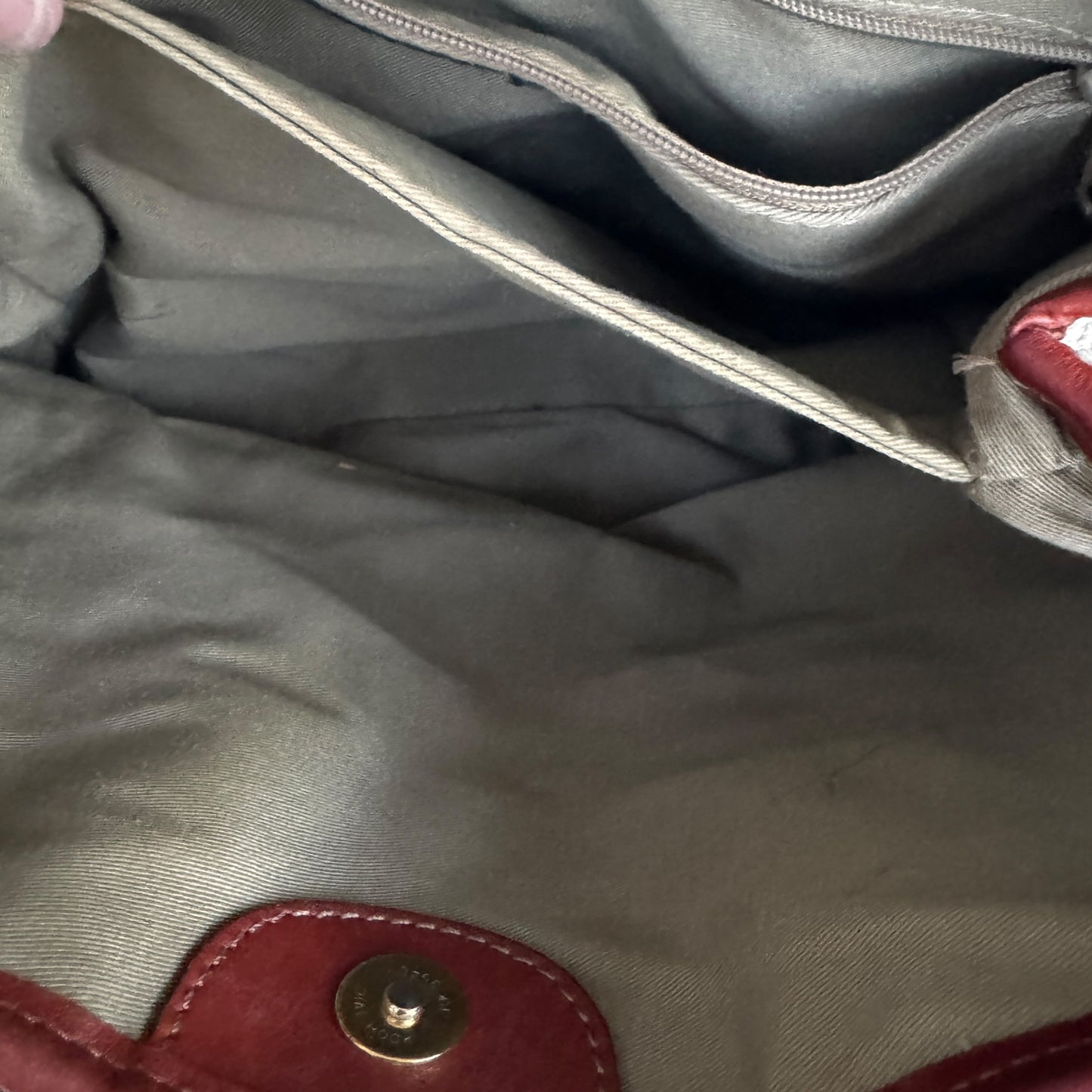 Vintage Liz Claiborne Genuine Leather Women’s Tote Bag Cream Pebbled Body Chestnut Trim Classic Preppy Equestrian Style