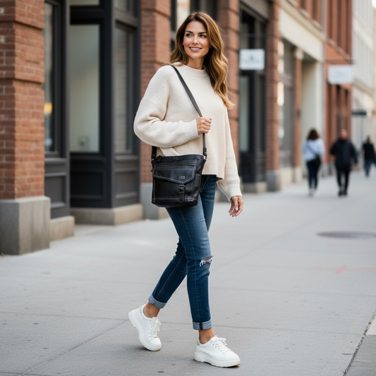 b.ø.c Born Concept Black Crossbody Women’s Bag Boho Utility Western Stitch Stitching