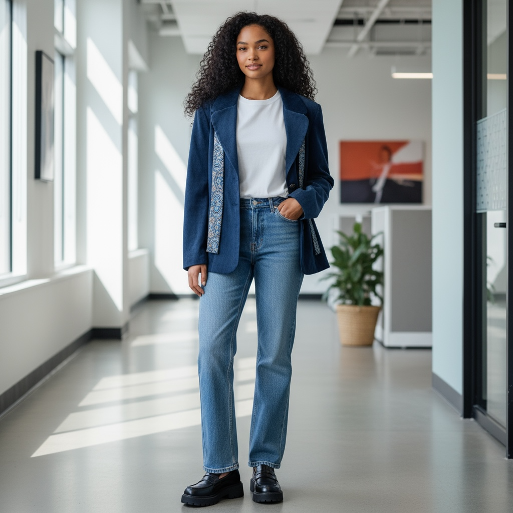 Vintage 1990s Women’s Blazer Leslie Fay with Removable Paisley Scarf | Powder Blue Faux Suede | Size 12 Made in Guatemala