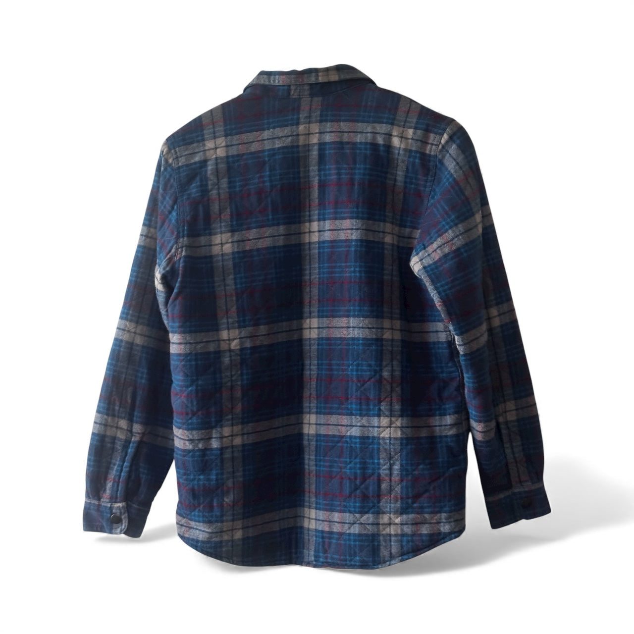 Cherokee Retro Quilted Plaid Flannel Women’s Jacket M | Juinior XL | Blue & Gray Cabincore Shacket