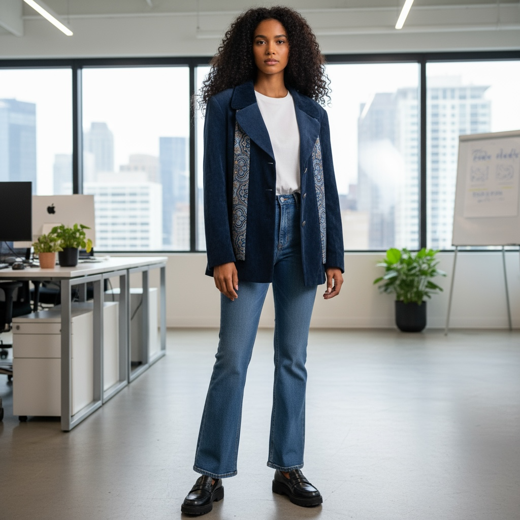 Vintage 1990s Women’s Blazer Leslie Fay with Removable Paisley Scarf | Powder Blue Faux Suede | Size 12 Made in Guatemala
