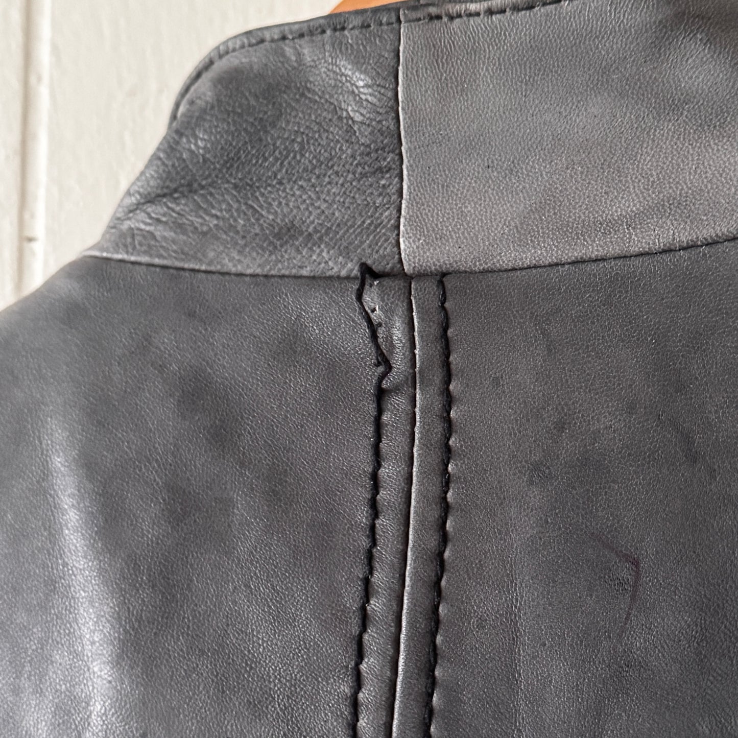 Retro Moto Style Genuine Leather Women’s Jacket – Michael Kors, Gray, Size Medium