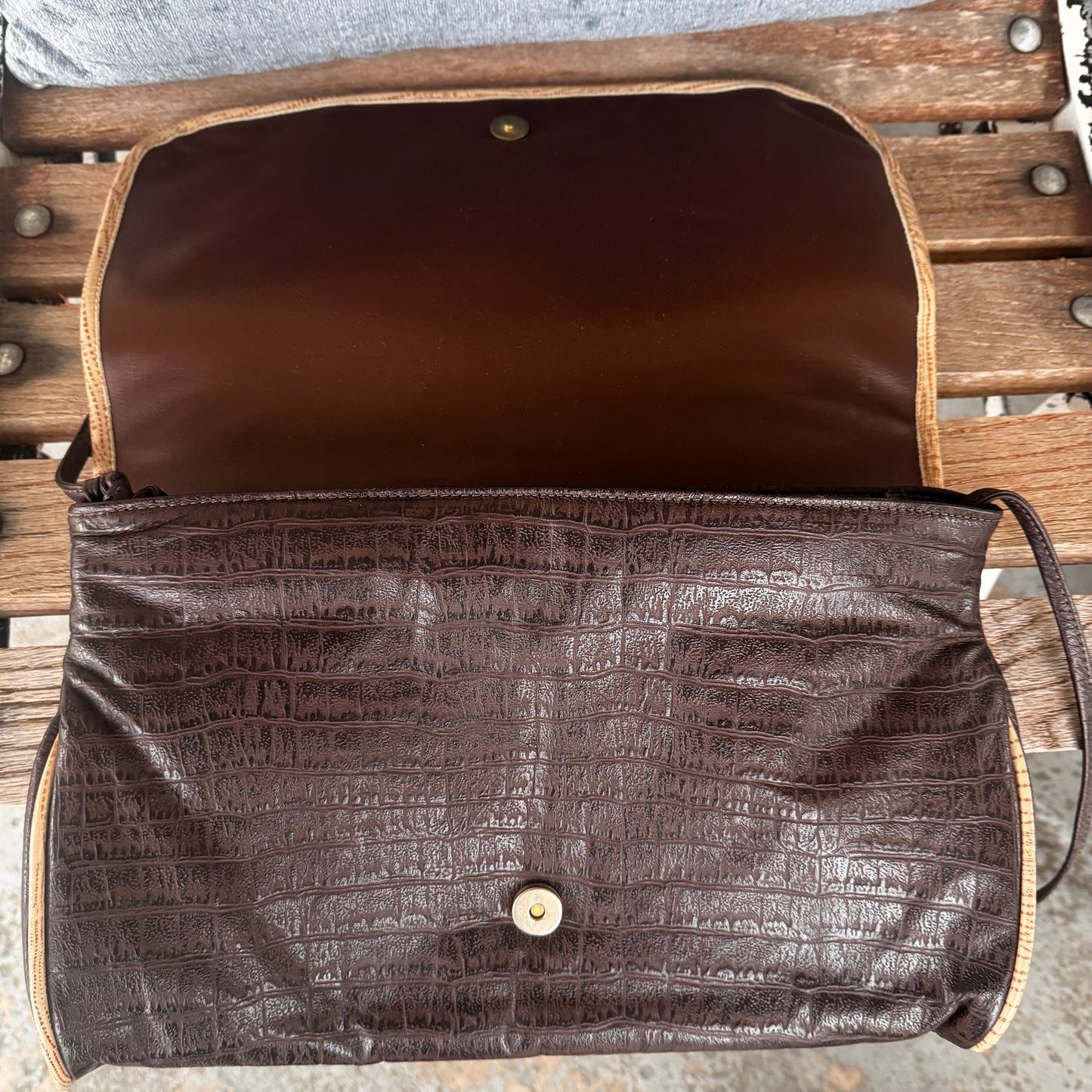 Vintage 1970s Genuine Leather Floral Appliqué Women’s Purse by REEM | Made in USA | Boho Western Clutch Shoulder Bag