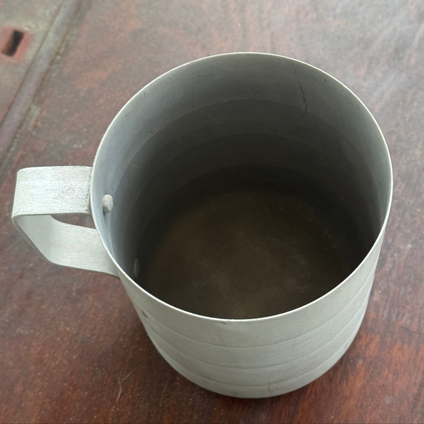 Vintage Aluminum Quart Measuring Cup | Mid-Century Industrial Kitchenware | Camp Mess Cup