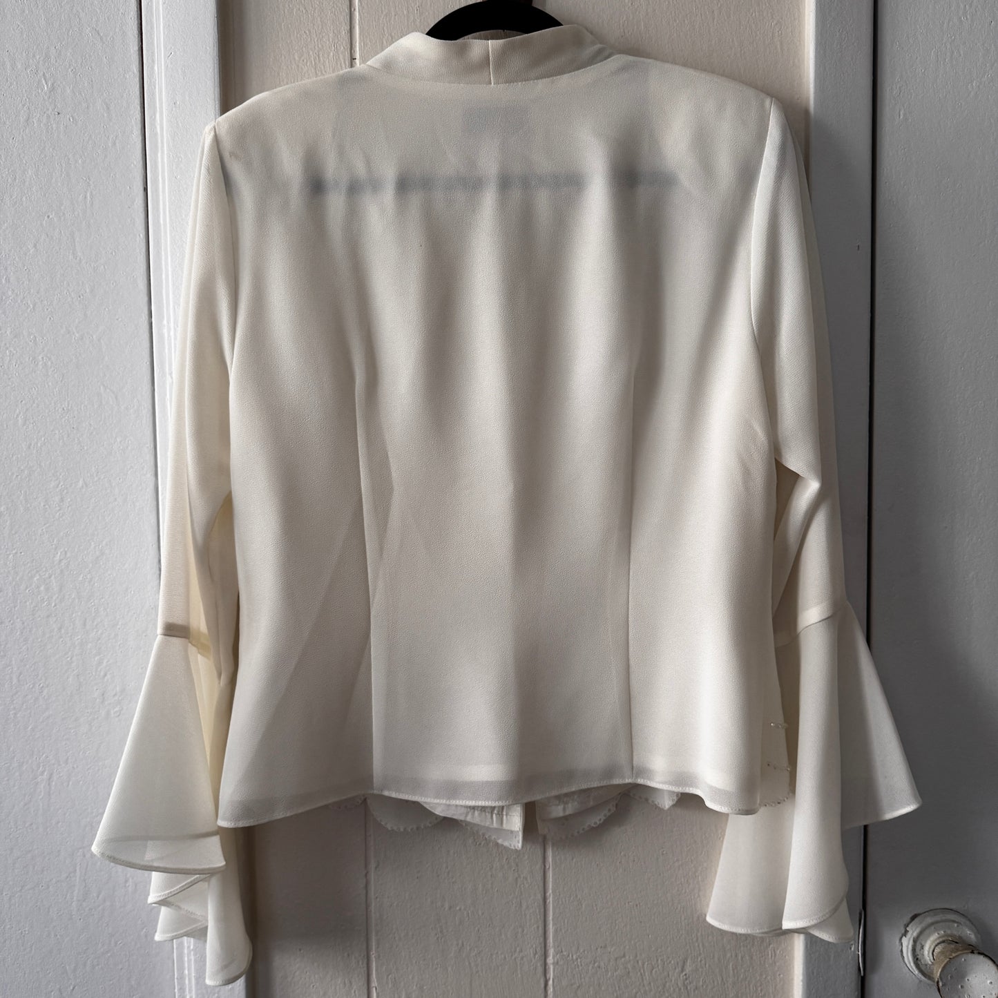 Vintage J.R. Nites by Caliendo Embellished White Women’s Blouse Top Medium Old Hollywood Style
