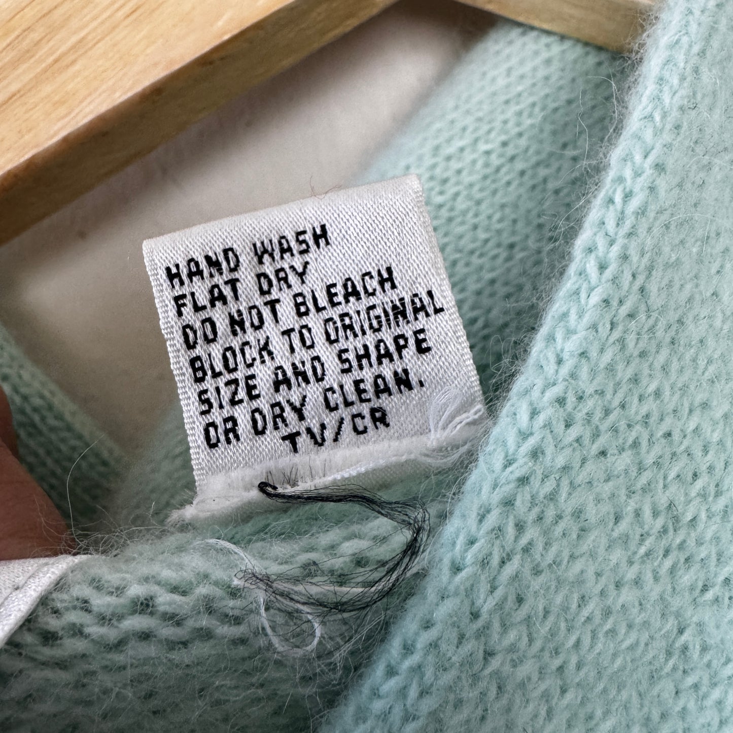 Christie & Jill Vintage Mint Green Lambswool Angora Sweater Medium 80s/90s Soft Touch Knit