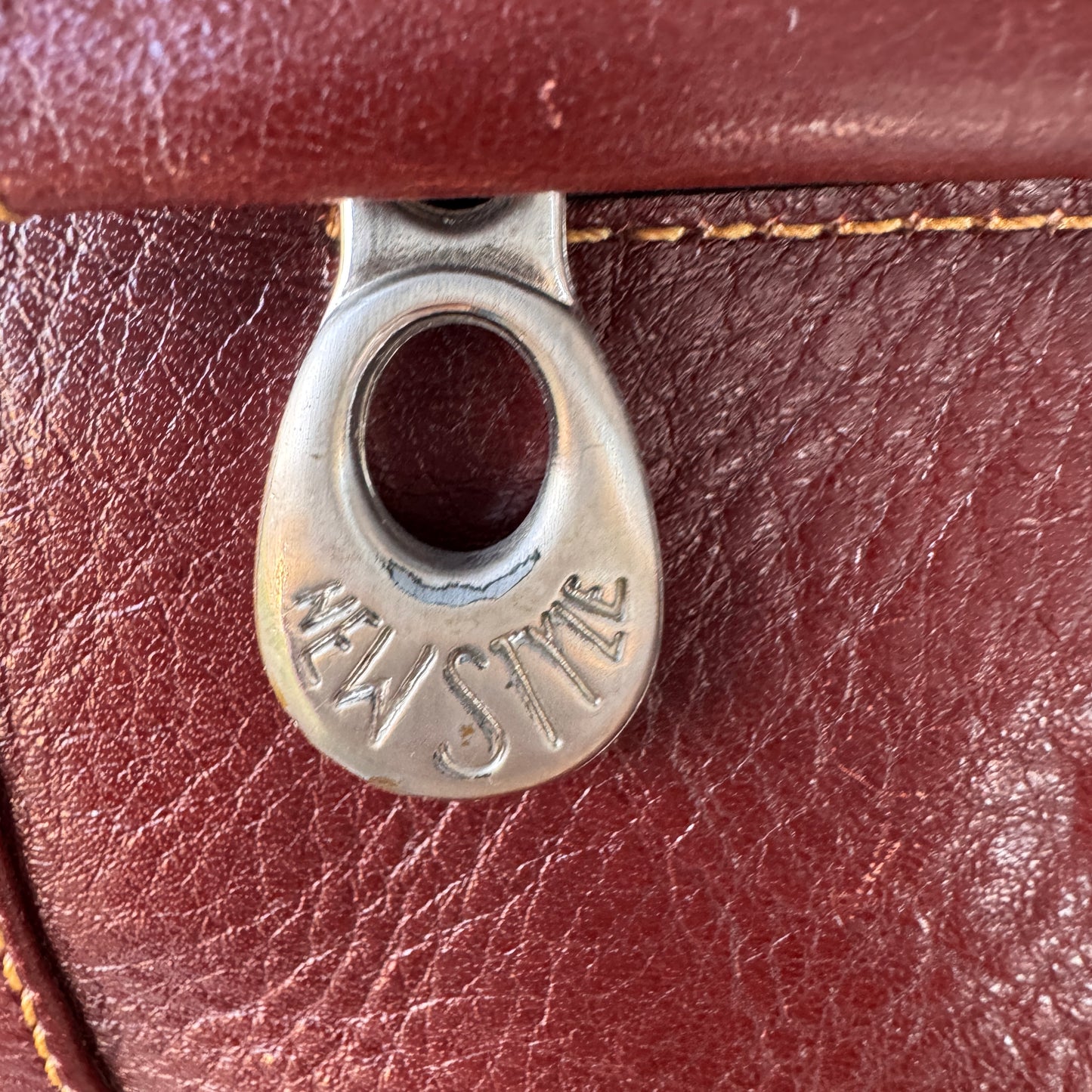 Vintage Mahogany Genuine Leather Shoulder Crossbody Women’s Bag Structured Tote Buckle Detail Timeless