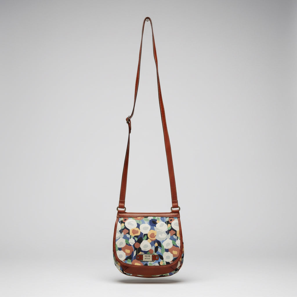 Vintage 70’s Inspired Relic Floral Crossbody Women’s Bag Retro Mod Bloom Print Indie Art Girl