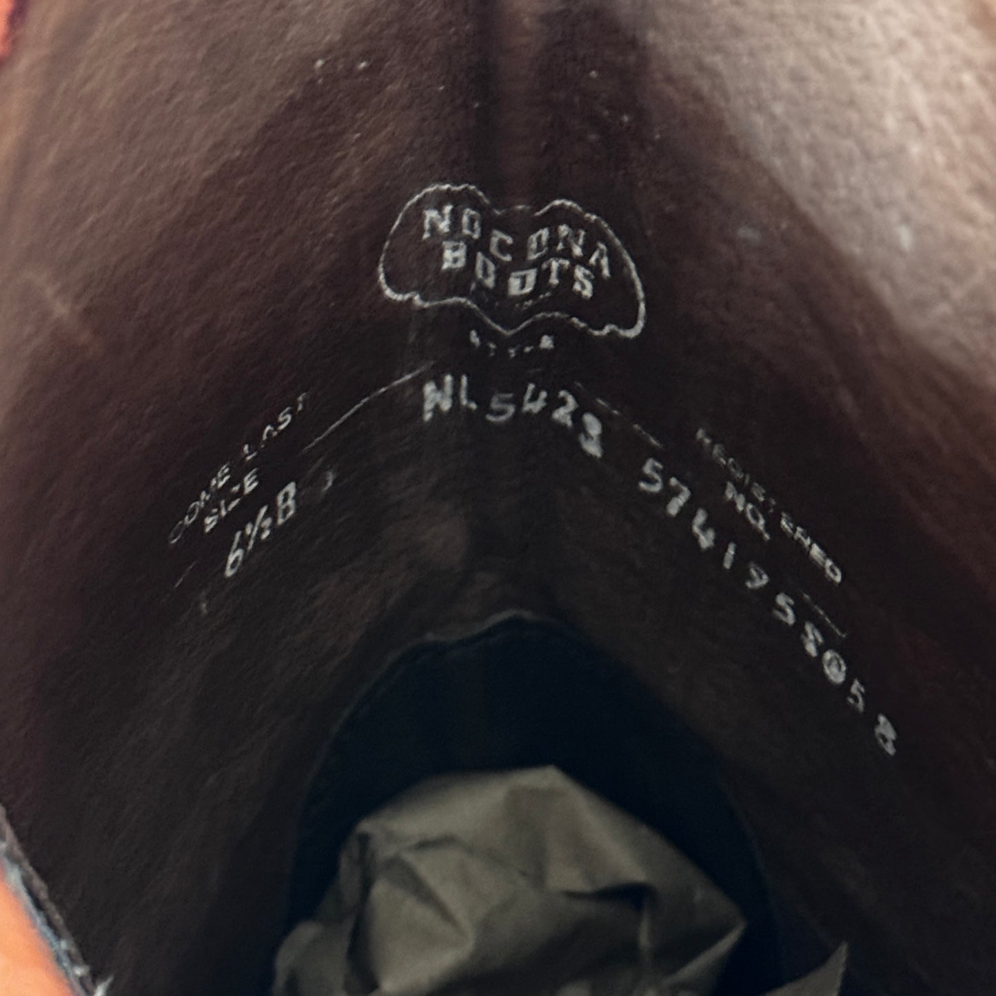 Retro Leather Western Y2K Boots Nocona Women’s 6.5B Blue & Orange Embroidered Shaft Made in Mexico Classic Cowboy Boot