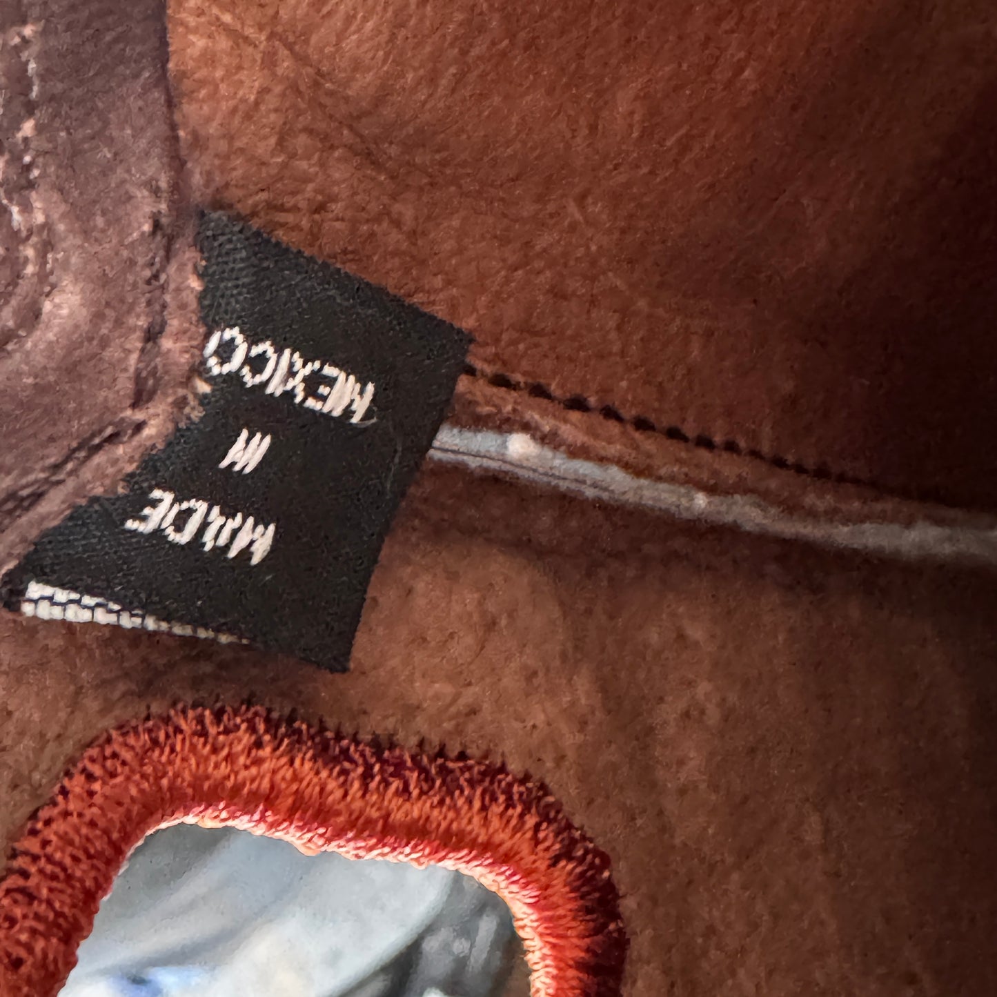 Retro Leather Western Y2K Boots Nocona Women’s 6.5B Blue & Orange Embroidered Shaft Made in Mexico Classic Cowboy Boot