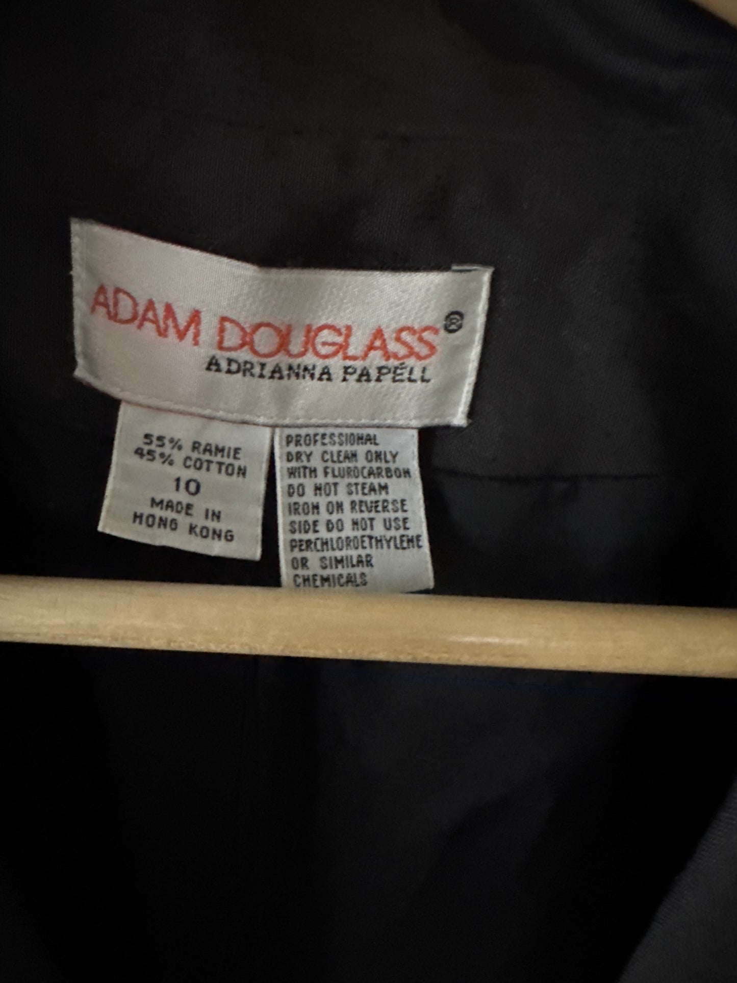 Vintage 1980s Adam Douglass by Adrianna Papell Studded Women’s Blazer | Black Geometric Art Deco Design | Size 10 Made in Hong Kong