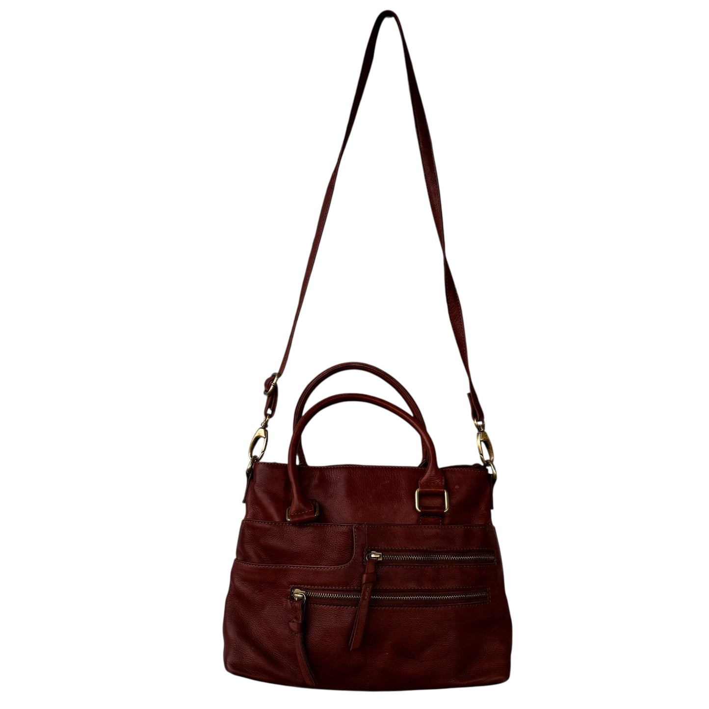Vintage Y2K Great American Leather Works Women’s Satchel Brown Convertible Crossbody Tote