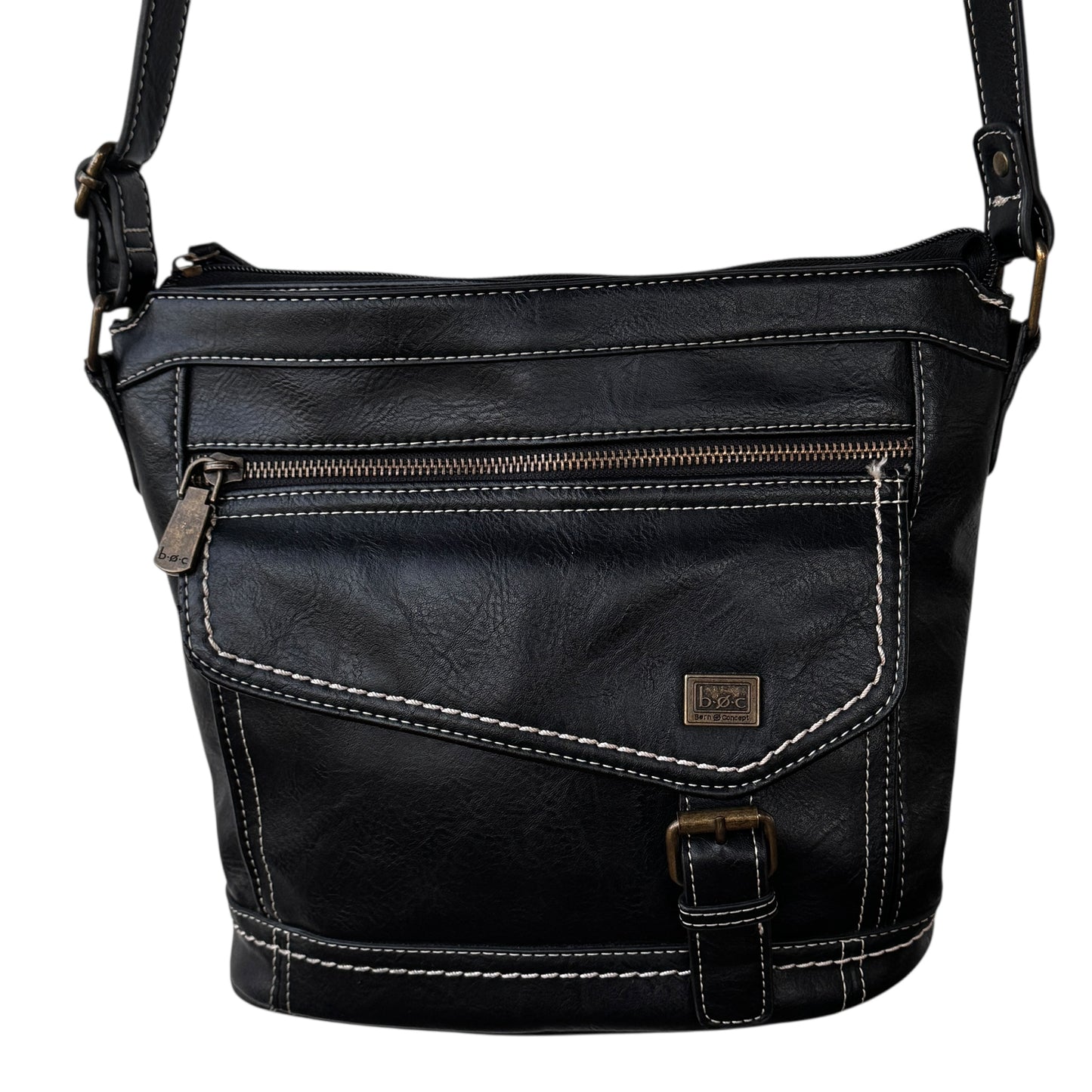 b.ø.c Born Concept Black Crossbody Women’s Bag Boho Utility Western Stitch Stitching