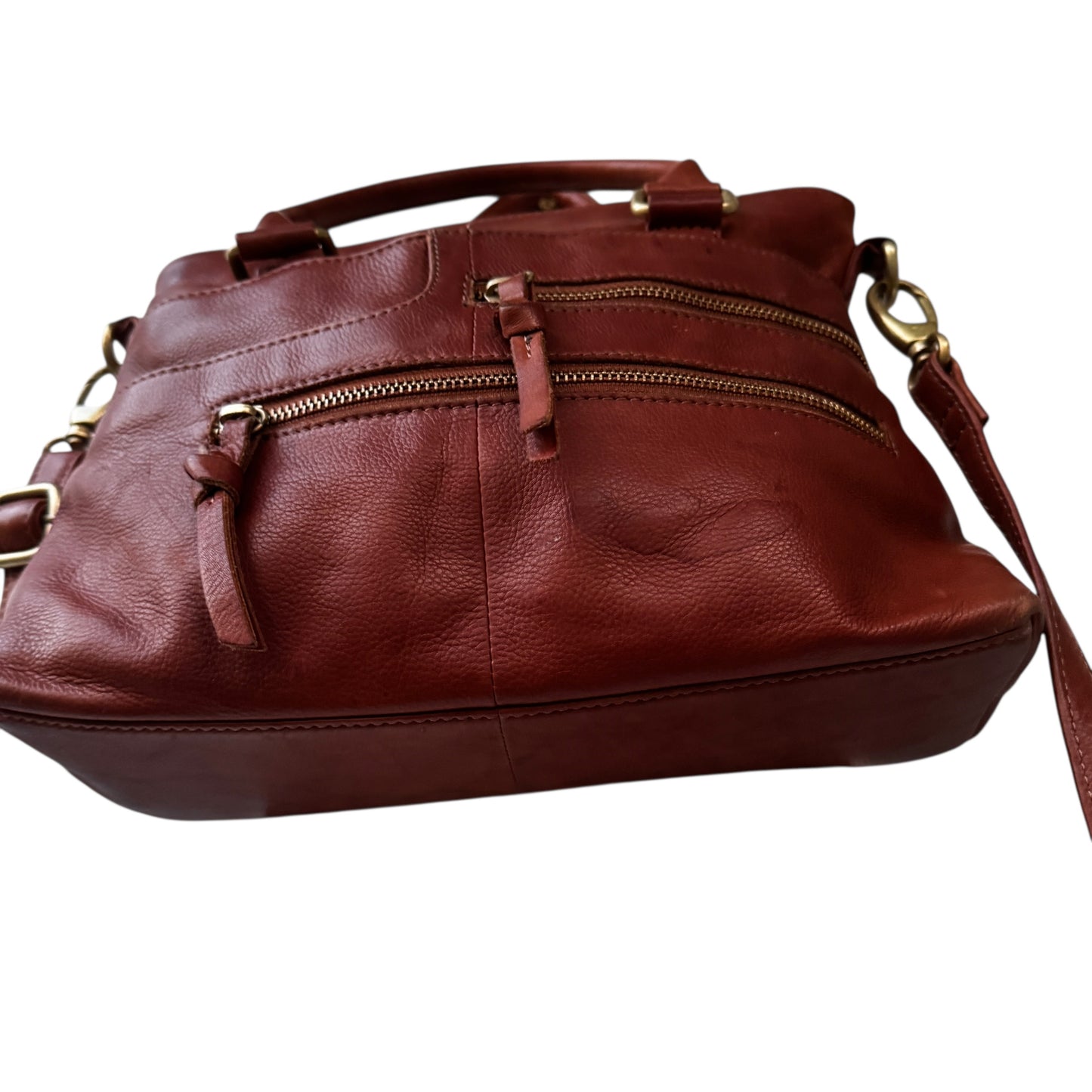 Vintage Y2K Great American Leather Works Women’s Satchel Brown Convertible Crossbody Tote