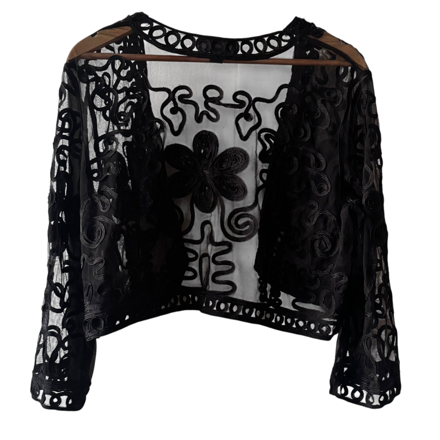 Vintage Bolero Jacket Dressbarn Collection Embroidered Sheer Mesh  Size 14/16 Gothic / Whimsigoth / Vintage 90’s