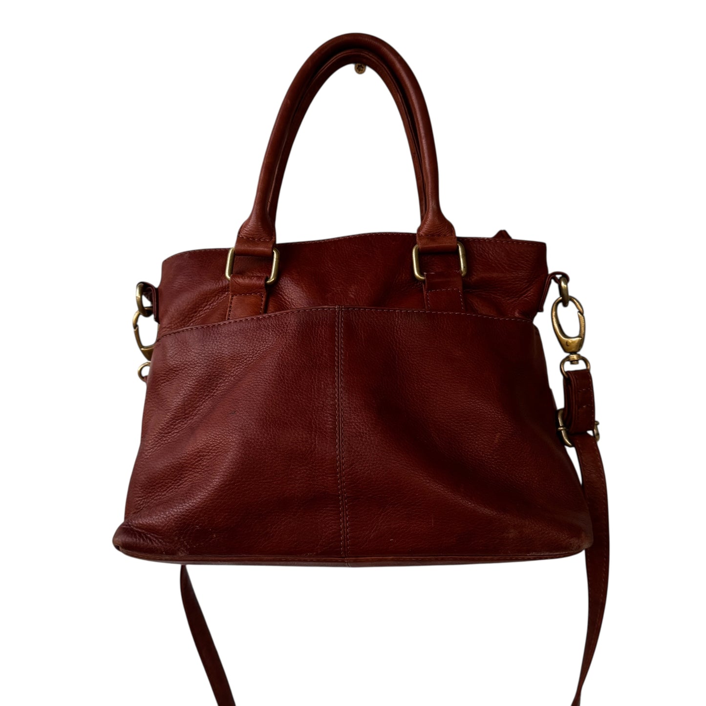 Vintage Y2K Great American Leather Works Women’s Satchel Brown Convertible Crossbody Tote