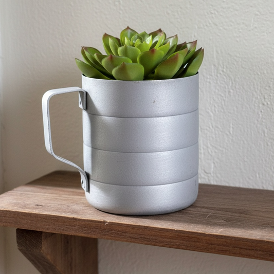 Vintage Aluminum Quart Measuring Cup | Mid-Century Industrial Kitchenware | Camp Mess Cup