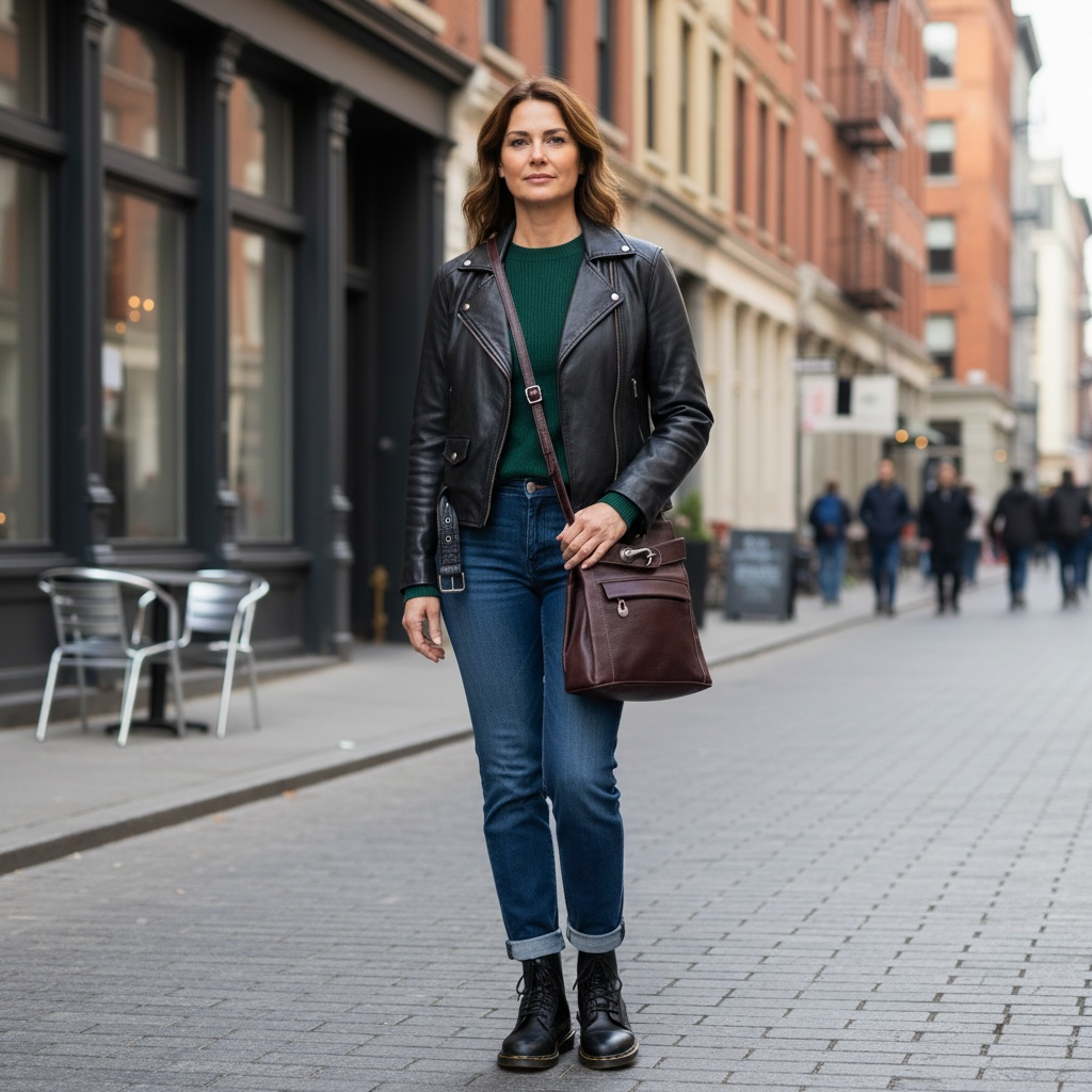 Vintage Mahogany Genuine Leather Shoulder Crossbody Women’s Bag Structured Tote Buckle Detail Timeless