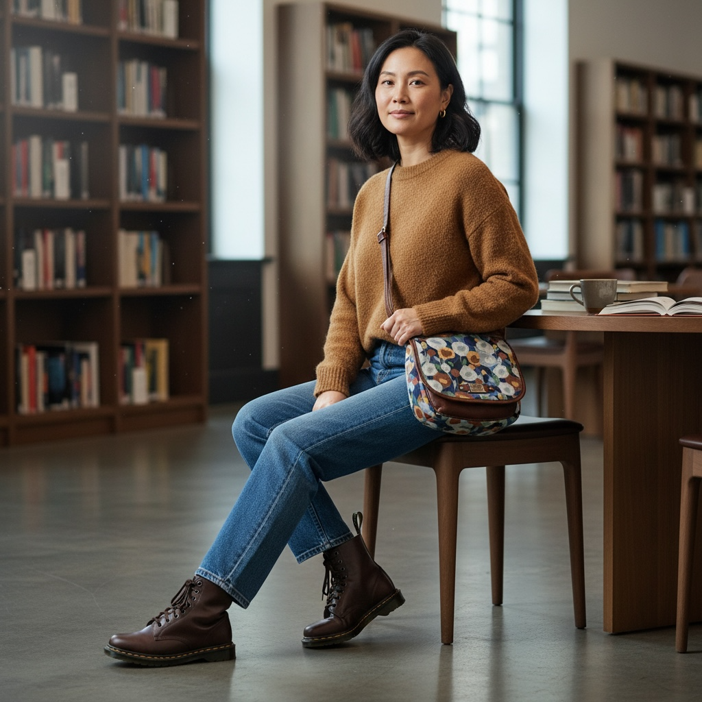 Vintage 70’s Inspired Relic Floral Crossbody Women’s Bag Retro Mod Bloom Print Indie Art Girl