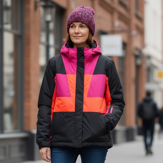 Handmade Chunky Knit Beanie Purple Pink & Orange Speckled Winter Women’s Hat